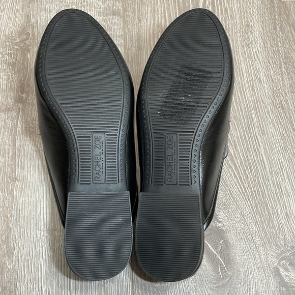 NWOT Rachel Zoe Alani Black Almond Toe Slip On Mule Loafer Silver Toe Accent 8 - Picture 8 of 16